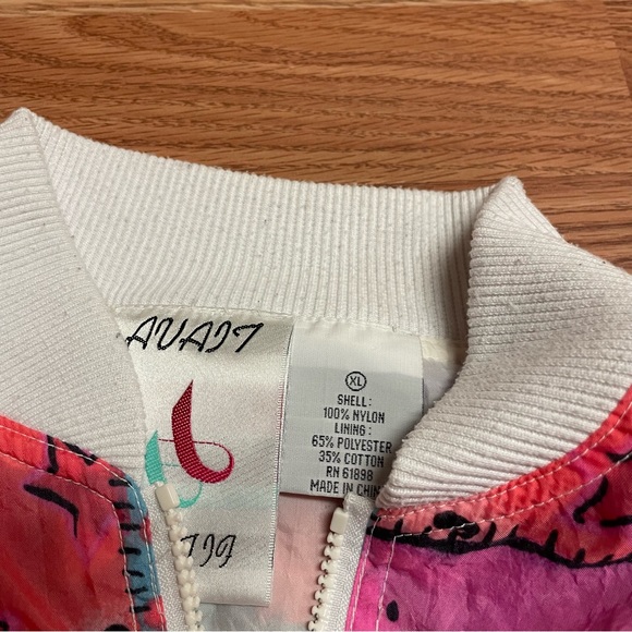 Vintage Avait Sportif Women’s Windbreaker XL Short Jacket 90’s AOP Hip-Hop Rap - Picture 4 of 6